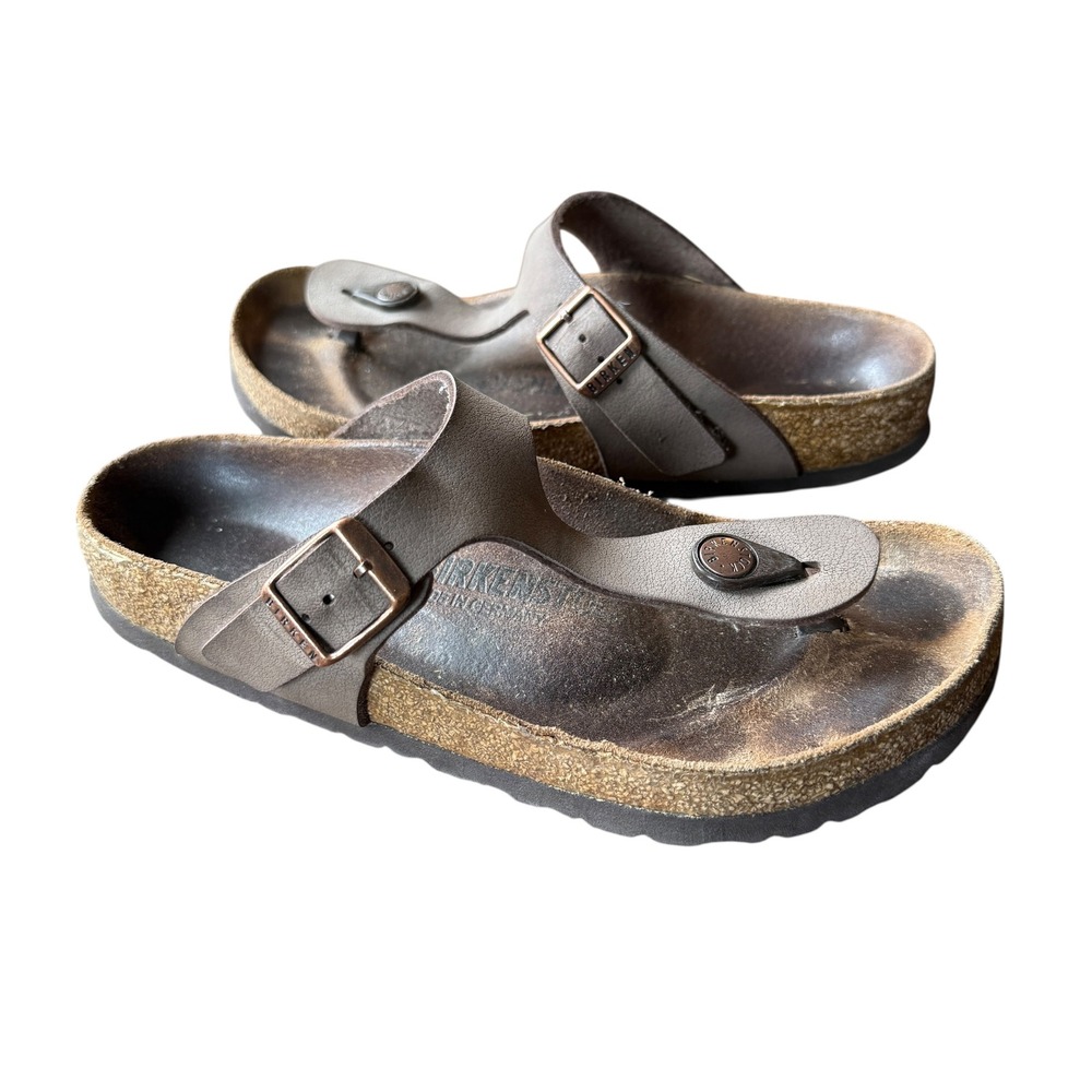 Birkenstock Gizeh Mocha Brown Birko-Flor Thong Sandals Womens EU 36 US 5-5.5